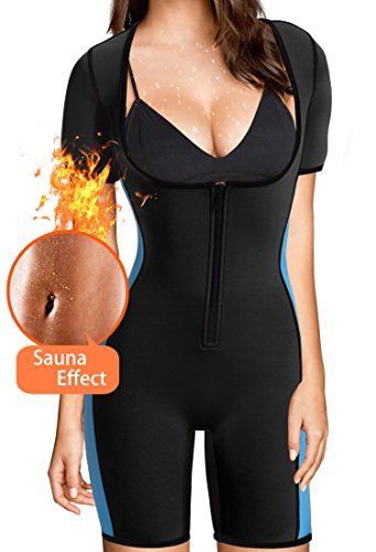 Women's Full Body Shapewear Sport Sweat Neoprene Suit Waist Trainer  Bodysuit with Adjustable Straps for Weight Loss